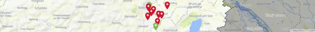 Kartenansicht für Apotheken-Notdienste in der Nähe von Ebreichsdorf (Baden, Niederösterreich)